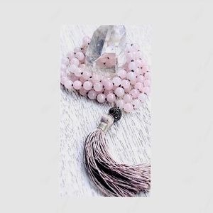 Natural Tumbled Rose Quartz Mala